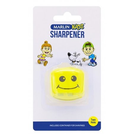 Marlin Kids - Two-hole smiley sharpener with container (EACH)