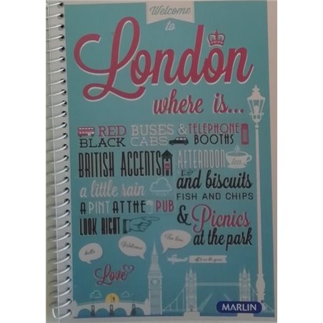Marlin A6 Spiral Notebook - London