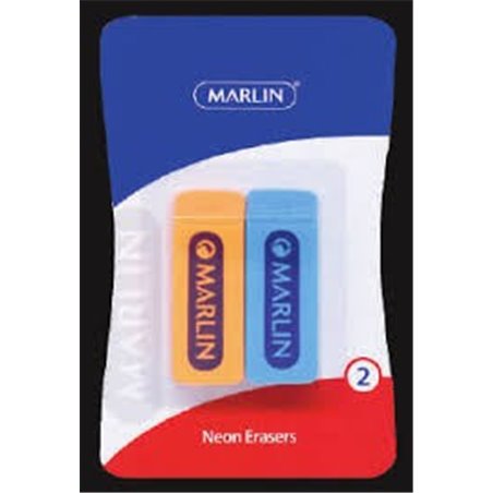 Marlin Large Neon Eraser - Orange & Blue