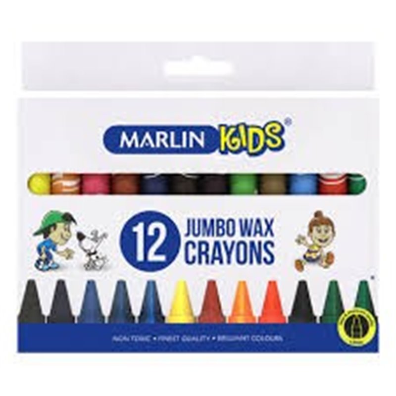 Marlin Kids - Jumbo Wax Crayons 14mm (12)