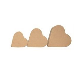Dala - Cardboard Crafts - Nesting Heart Boxes (3 Piece)