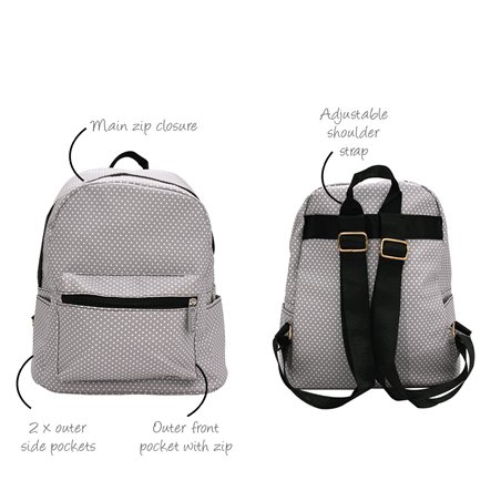 Jenam Easter - Mini Bunny Backpack - Grey Polka Dot