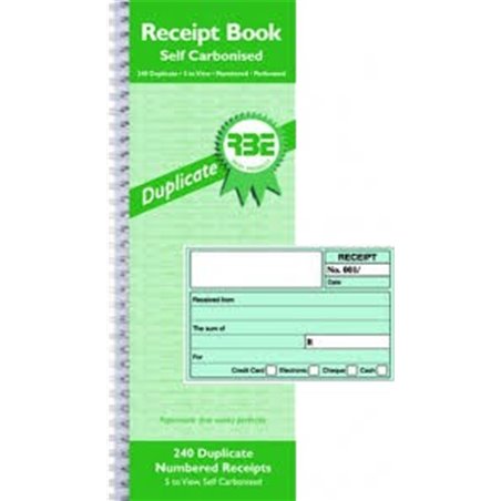 RBE Receipt Book (Self Carbonised, 240 duplicate)