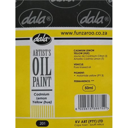 Dala - Oil Paint - Cad Lemon Yellow 201 (50ml)