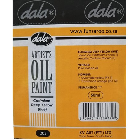 Dala - Oil Paint - Cadmium Deep Yellow 203 (50ml)