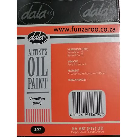 Dala - Oil Paint - Vermillion (hue) 301 (50ml)