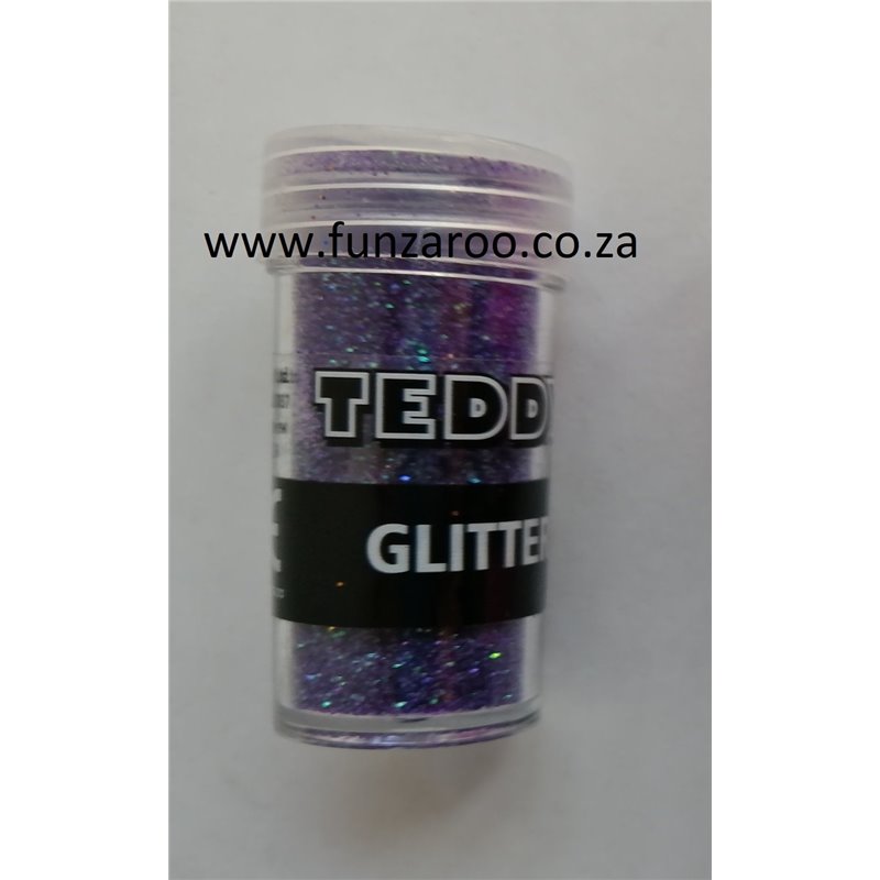 Teddy Glitter Shaker - Rainbow Purple (8g)
