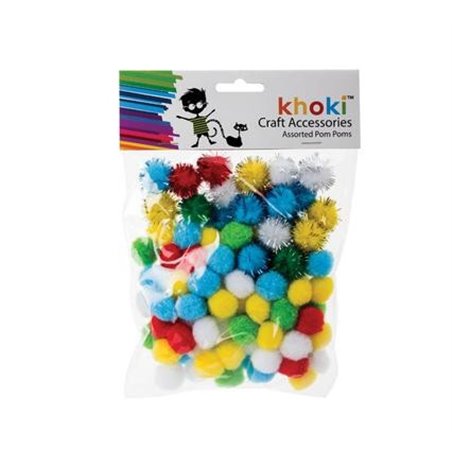 Khoki - Pom Poms - Assorted Standard and Glitter (40pcs)