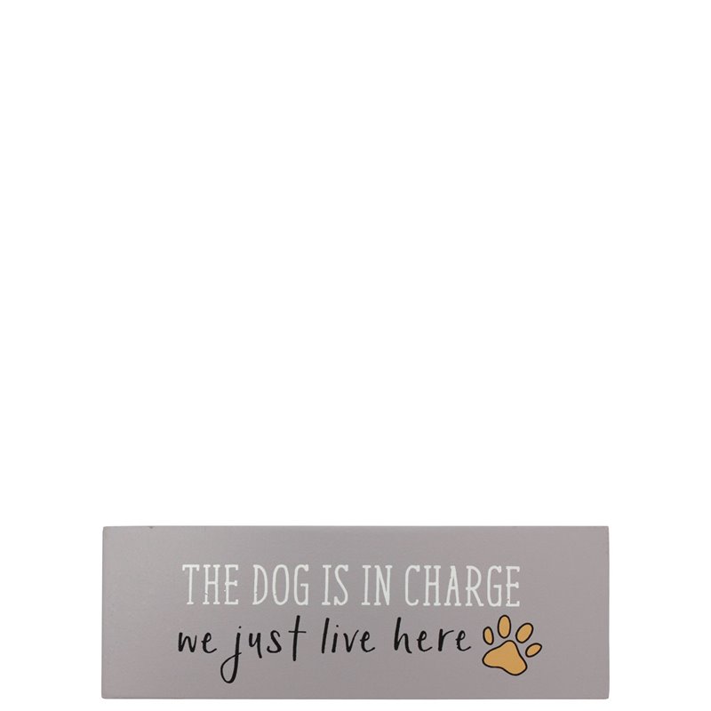 Jenam Paws for Thought - Wooden Block - Dog in Charge