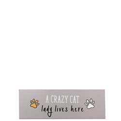 Jenam Paws for Thought - Wooden Block - Crazy Cat Lady