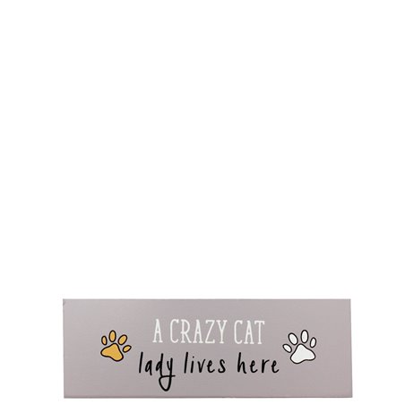 Jenam Paws for Thought - Wooden Block - Crazy Cat Lady
