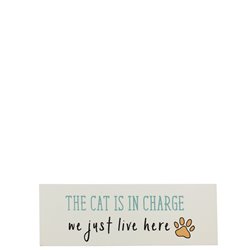 Jenam Paws for Thought - Wooden Block - Cat In Charge