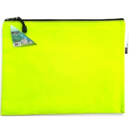 Meeco - A4 Book Bag with Zip - Neon Yellow