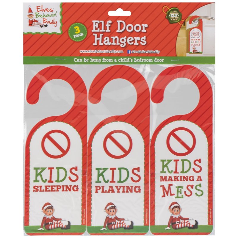 Elves Behavin' Badly - Elf Door Hangers - Kids (3 Pack)
