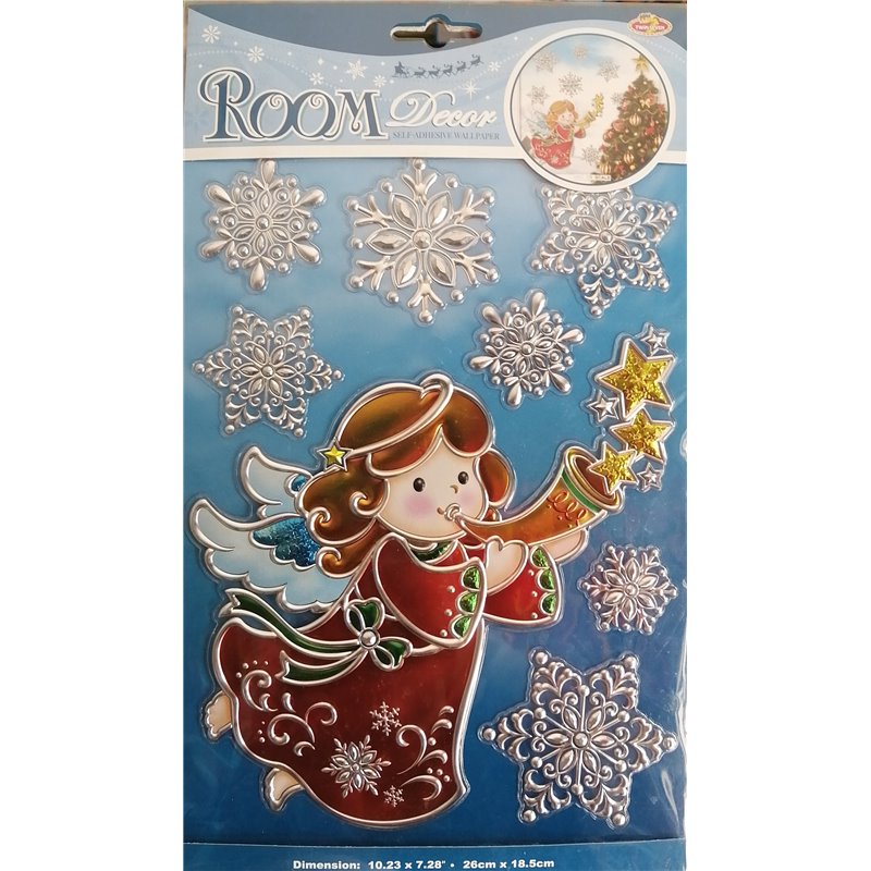 Christmas Room Decor - Metallic Stickers - Angel