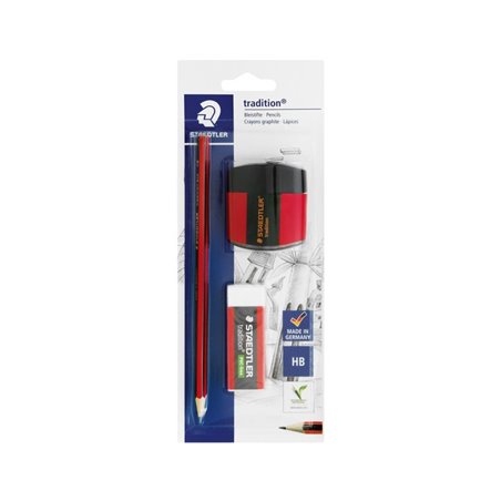 Staedtler - Tradition Eco - HB Pencil, Eraser and Double-hole sharpener